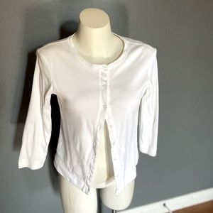 Talbots White Cotton sweater